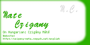 mate czigany business card