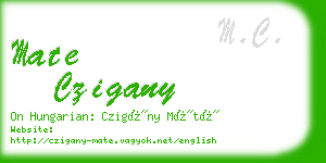 mate czigany business card